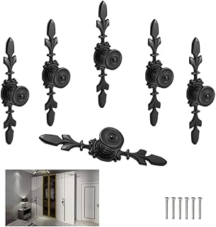 RHQFDM Retro Türgriff Schwarzer,6 Stück Vintage Style Pull Griff,Ausgestattet mit Montageschrau…