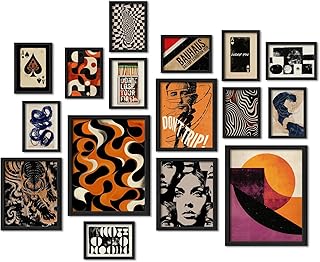 ANERZA Retro-Wandkunst, 70er-Jahre-Wandkunst, eklektische Vintage-Galerie-Wanddrucke für Schlafz…