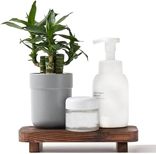 SOMEDA® Rustikales Deko-Holztablett – 22×10 cm, Vintage Holz-Podest für Badezimmer & Wohnzimm…