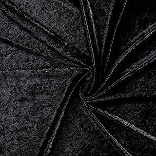 Pannesamt Meterware | 1 Meter | 26 Farben | Brilliant Samt | 145 cm breit | Stoff | Velour (Schwarz)