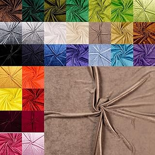Pannesamt Meterware – Panné Samt Stoff – Dekostoff, Knit Velour Polyester – Samtstoff glänzend …