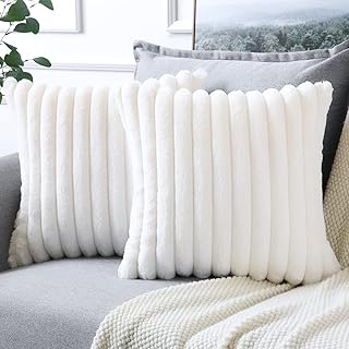 Soleebee 2er Set Plüsch Samt Kissenbezüge, Weiche Künstliche Pelz Dekorativ Sofa Zierkissenbez…