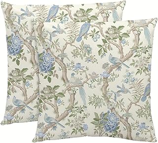 NIULAA Luxus Samt Kissenbezug 45×45 Bunt Floral Kissenbezüge 2er Set Weich Sofakissen Vintage Qu…