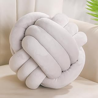 Yhoelata Knotenkissen, Dekokissen Hellgrau, Zierkissen Aesthetic Sofakissen aus Samt, Bett Deko K…