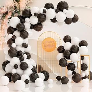 Luftballon Girlande Schwarz Weiß SKYIOL Ballon Girlande Set 120 Stück Matte Schwarze Weiße Lat…