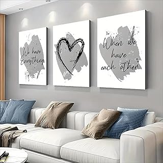 3er Wandbilder Set Schwarz Weiß Minimalistische Kunst Liebesthema Moderne Einrichtung Bilder Mod…