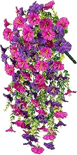 Kunstblumen Hängend Petunien Seidenblumen 4 Stück Petunien Pflanzen Hängepflanze Künstlich Pl…