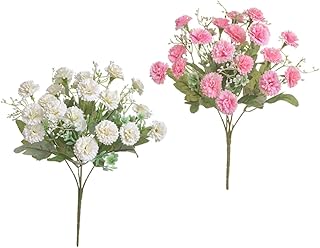 Cabilock 2stücke Künstliche Nelkenblumen Bouquet Aus Seidentextilien Für Hochzeitsdekoration B…