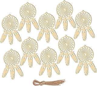 Luxshiny 20 Stück Holz Anhänger Kreative Wanddekoration Selbstgemacht Wohndekorationszubehör f…