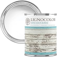 Lignocolor Kreidefarbe (Weiss) Shabby Chic Lack Landhaus Stil Vintage Look Chalky 1kg