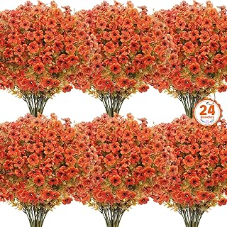 BlueCloudy 24 Bündel Kunstblumen Herbst Herbstblumen Herbststrauß Herbstzweige Blumen Künstlic…