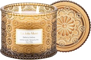LA JOLIE MUSE Sahara-Ambra-Kerze, Aroma-Kerzen für zuhause, große 2-Docht-Soja-Kerze, Duftkerze…