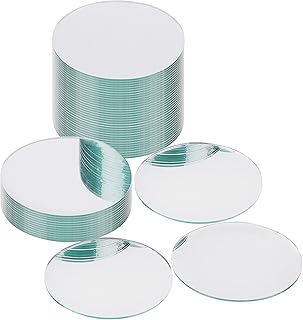 BELLE VOUS Kleiner runder Wandspiegel (50 Stück) – 7,5 cm – Spiegelplatte aus Glas für krea…