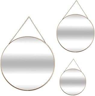 Atmosphera – Set aus 3 runden Spiegeln – goldfarben – Gold