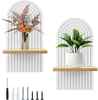 QGGTQG Wandregal Holz Boho Wanddeko Holz Regenbogen Wandregale Holz Dekoratives Kinderzimmer Wand…