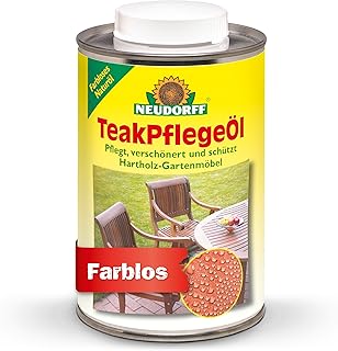 Neudorff TeakPflegeÖl – Pflegt, verschönert und schützt Hartholz-Gartenmöbel, Zäune und we…