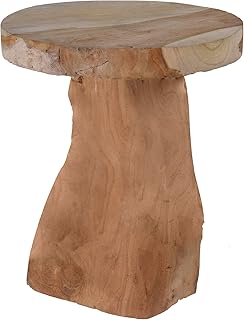 Spetebo Teak Holz Hocker 30 x 25 cm – Massivholz Deko Holz Blumenhocker Blumenständer Pflanzen S…
