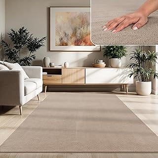 Paco Home Moderner Kuscheliger Wohnzimmer Teppich Kurzflor waschbar flauschig Weich Einfarbig Fel…