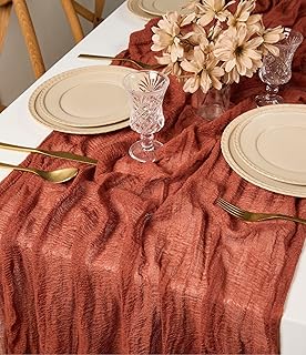 Vitalizart Käsetuch Tischläufer Terrakotta, Käsetuch Boho Tischdecke 90 x 305 cm Dekorationen …
