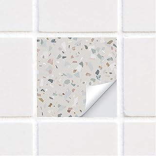 Alwayspon Fliesenaufkleber, grauer Terrazzo, selbstklebender Fliesen-Transfer-Aufkleber für Bade…