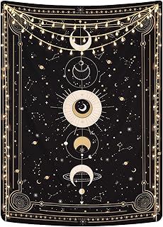 Yugarlibi Mondphasen Wandteppich Mysteriöser Konstellation Sternenhimmel Tarotkarten Wandbehang …