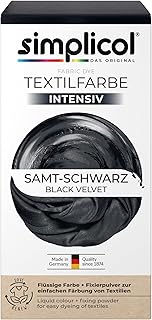 simplicol Textilfarbe intensiv, Samt Schwarz, All-in-1 Komplettpackung, 399 g