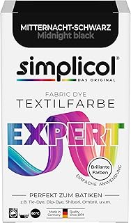 simplicol Textilfarbe expert Mitternacht-Schwarz | Perfekt zum Batiken und für kreative DIY-Proj…