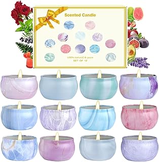 Duftkerzen Geschenkset, 12er Pack Duftkerzen für Zuhause, 320 Stunden lange Brenndauer Sojawachs…