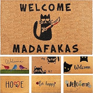 Fußmatte Kokosfaser Madafakas – 70x40cm – Willkommens Fussmatte mit Antirutsch PVC & Kokos Oberf…