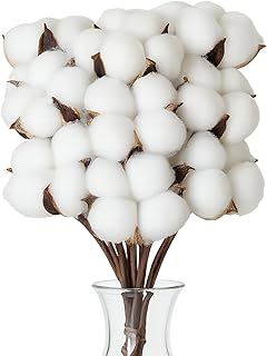 Flewdart 10 Stück trockenblumen Baumwolle Deko Natürlich Trockenblumen Deko, Baumwolle Blumen D…