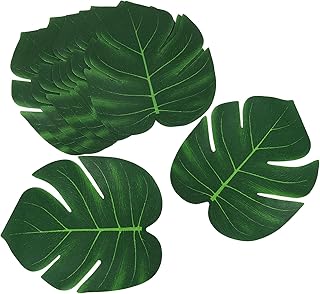 Shintop Palmenblätter Deko, 12 Stück Dschungel Deko Künstliche Blätter Palmblätter für Hawa…
