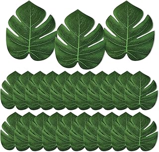 48 Stück Palmen Blätter Deko Künstlich Tropische Blätter Grün Palm Blätters Künstlich Palm…