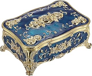 Vintage Schmuckkästen Luxus-Schmuckschatulle Rechteckige Schmuckdose aus Metall Aufbewahrungsbox…