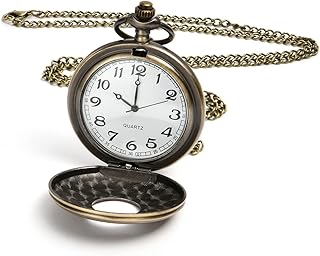 Vicloon Vintage Taschenuhr – Retro Quarz Mit Kette für Herren, Männer, Frauen, Vater, Opa – Geb…
