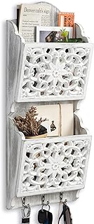 Optyuwah Rustikale Postsortierer und Schlüsselbrett, Zeitschriftenhalter Shabby Chic Briefständ…