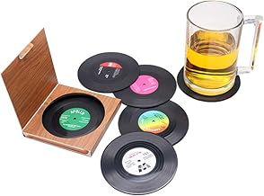 6 Retro Vinyl LP Schallplatten Stil Untersetzer Tasse Matte Rutschfeste Isolierte Kaffee Getränk…