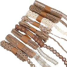 DOPENSPI 9 Rollen Geschenkband aus Natürlichem Jute, Vintage Craft Gewebtes Sackleinenband Boho …