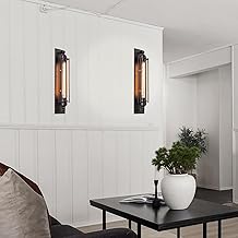 JOYINLED Vintage Wandleuchte, Industriedesign, 44 cm Höhe, Drahtkäfig-Design, Schwarz, E27-Fass…