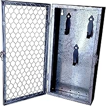 Kolony Schlüsselkasten Metall – Industriedesign – Retro – mit 3 Haken – Grau – B15xH30xT…