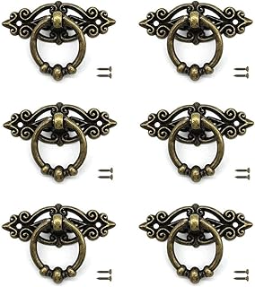 JINXM 6 Stück Vintage Moebelgriff,Alte Tür Schrank Knöpfe,Möbelgriffe Messing Vintage Türgri…
