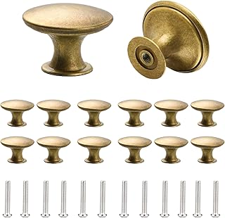 12 Stück Antike Goldene Schranktürknäufe, Vintage Schrankgriffe Vintage Runde Schubladengriff …