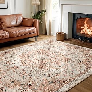 SONGMICS HOME Vintage Teppich, 160 x 230 cm, Wohnzimmerteppich, Schlafzimmerteppich, Waschbarerte…