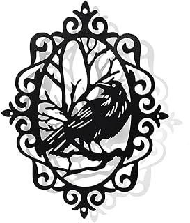 nbeads Raven-Gothic Metall Wanddekoration, Vintage Matte Wand hängende Dekoration Silhouette Wan…