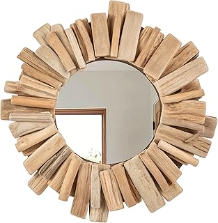 Briful Rustikaler Rundspiegel mit Treibholzrahmen – Ø 30 cm Dekorativer Wandspiegel aus Naturh…