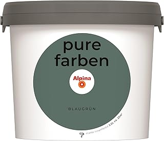 Alpina pure farben Wandfarbe – Blaugrün – strapazierfähige und atmungsaktive Innenfarbe –…