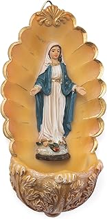 Mariafigur in Wandnische – Polyresin Heiligenfigur 14,5 cm – Dekofigur religiös zum Aufhängen -…