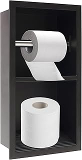 HuKaiL Wandnische Dusche, 18×10.2×34cm Zweistufige Duschnische Nische aus Edelstahl mit Trennwa…