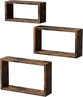 VASAGLE Wandregale, 3er Set, Würfelregale, Länge 40/35/30 cm, fürs Wohnzimmer, Schlafzimmer, A…