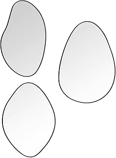 Mirrors and More Wandspiegel 3er Set mit Metallrahmen in Schwarz