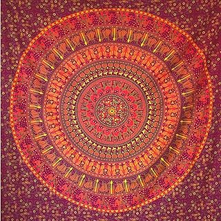 MOMOMUS Wandteppich Mandala – 100% Baumwolle, Bunt, Orientalische Designs – Ideal als Wandtuch Ma…